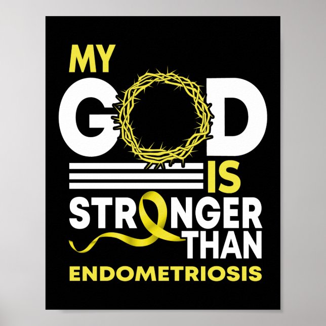 Poster Fé Meu Deus É Mais Forte Que Endometriose (Frente)