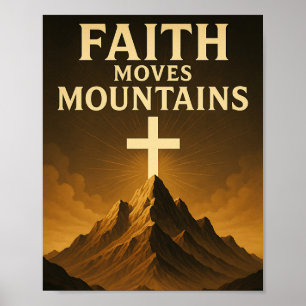 Poster Fé Move Montanhas Cristã