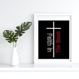 Poster Fé No Sangue Cruz Cristã Branca
