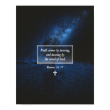 Fé Pela Palavra De Deus Céu Noturno Cristão De Fé