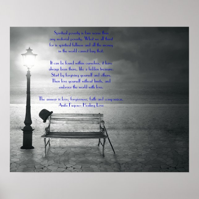 Póster fé, perdão, amor, compaixão por curar amor (Frente)