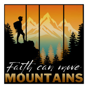 Póster Fé Pode Mover Montanhas