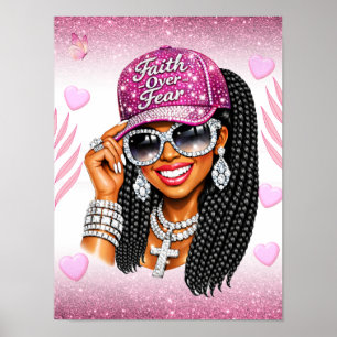 Poster Fé Rosa Sobre Medo