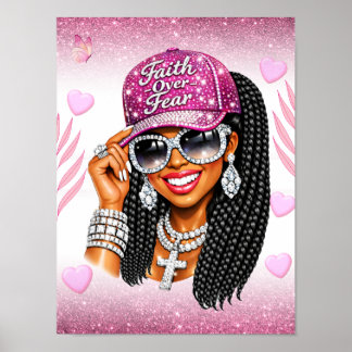 Poster Fé Rosa Sobre Medo