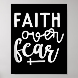 Poster Fé Sobre Medo Religioso Cristão Citação Fé
