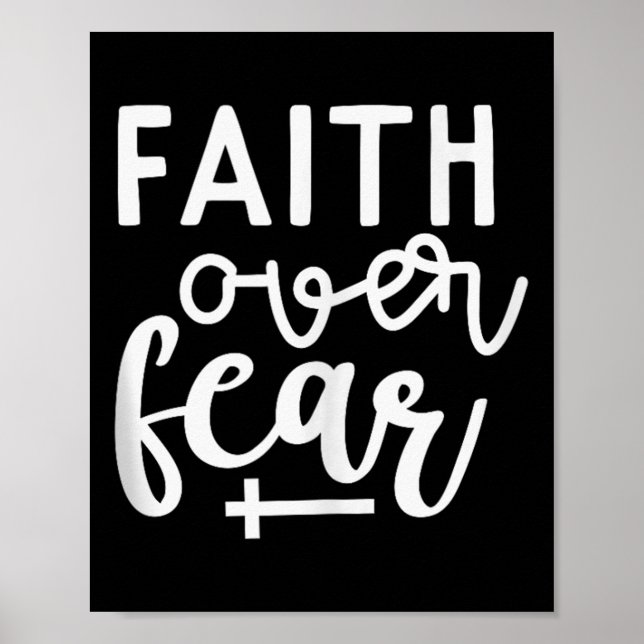 Poster Fé Sobre Medo Religioso Cristão Citação Fé (Frente)