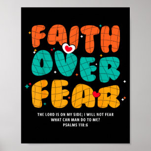 Poster Fé Sobre o Medo Cristão Religioso Groovy Homens Mu
