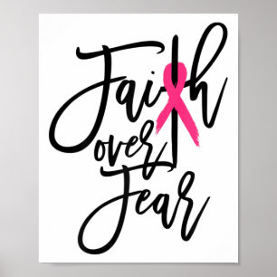Poster Fé sobre o medo da consciência de Cancer cruzado C