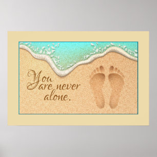 Poster Fé Um Conjunto de Pegadas na Areia