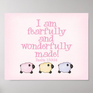 Póster Fearfully and Wonderfully Made 8x10 Print - Pink
