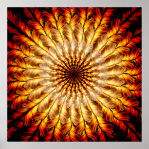 Póster Feathered Sun Mandala