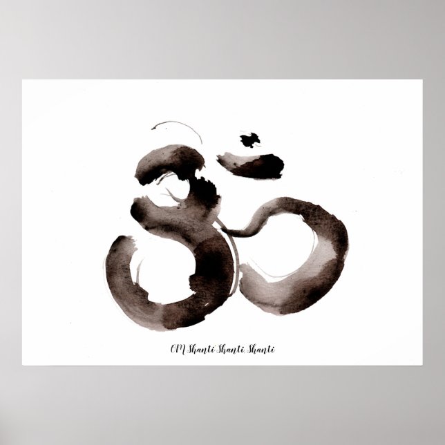 Poster featuring a mindfulness Om (Aum) motif (Frente)