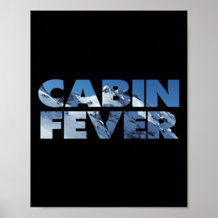 Poster Febre De Cabina Engraçada Em Snowboard E Esqui