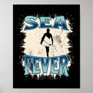 Poster Febre do Mar S Surf Retro S Praia Vintage