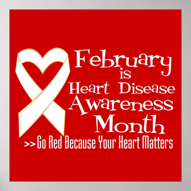 Poster February is Heart Disease Awareness Month (Frente)