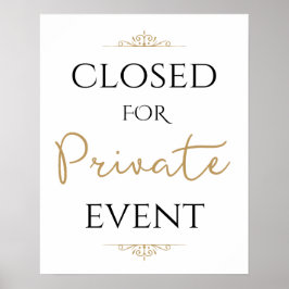 Poster Fechado para Evento Privado, Casamento
