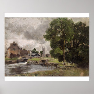 Póster Fechamento e moinho de John Constable Dedham