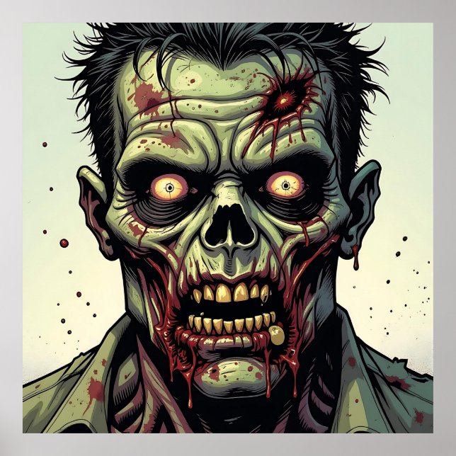 Poster Feche um Zombie de Arte Pop (Frente)
