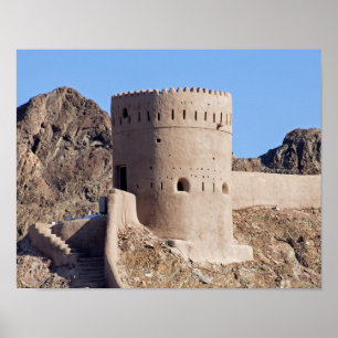 Poster Feche uma torre de relógio em Muscat