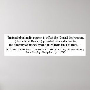Póster Federal Reserve & a Grande Depressão