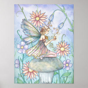 Poster feericamente da arte da flor bonito por