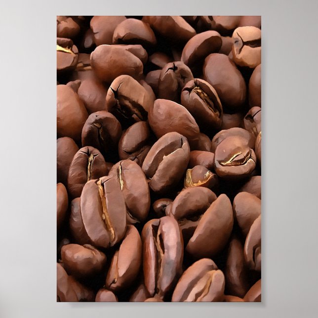 Poster Feijão de café torrado artístico (Frente)