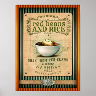 Poster Feijão Vermelho e Arroz Nova Orleans Cajun