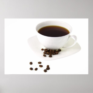 Póster Feijões de café e café