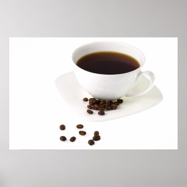 Póster Feijões de café e café (Frente)