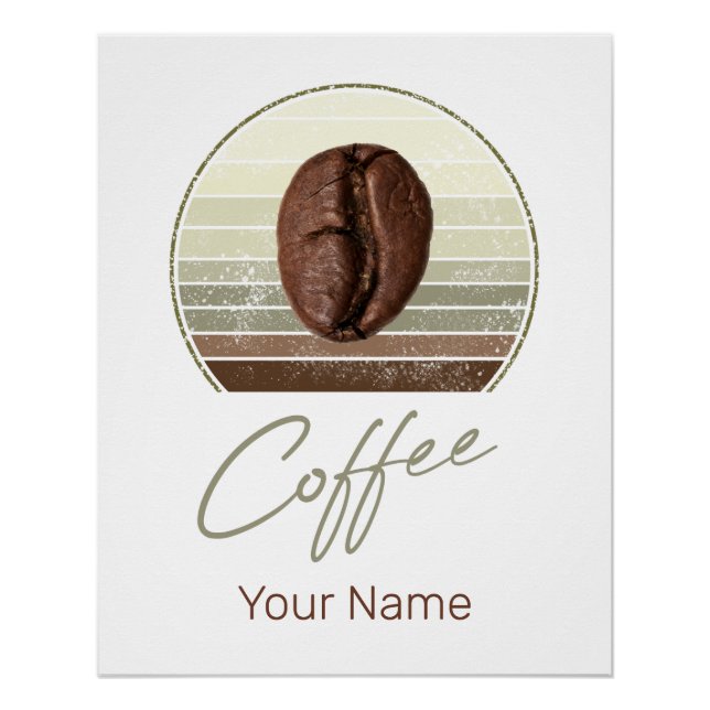 Póster Feijões De Café Para Espresso E Barista Retro (Frente)