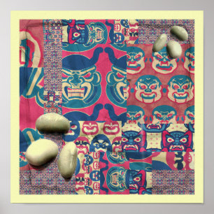 Poster Feijões Demônios do Padrão Setsubun