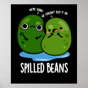 Poster Feijões esmagados Engraçado Veggie Bean Pun Dark B