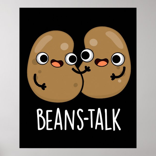 Poster Feijões Falam Engraçado Veggie Bean Pun Dark BG (Frente)