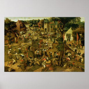 Póster Feira com um desempenho teatral, 1562