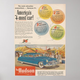 Poster Feira de Circo de Anúncios Automobilísticos da Hud