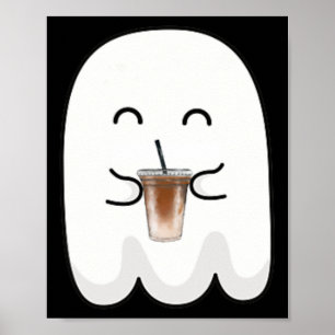 Poster Feira de Spooky, Cute, Pequeno Ghost, Café Hallowa