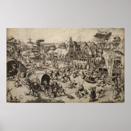 Póster Feira do Santo George's Day Pieter Bruegel