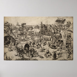 Póster Feira do Santo George's Day Pieter Bruegel