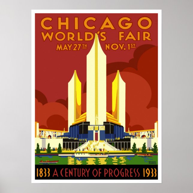 Poster Feira Mundial de Chicago de 1933 (Frente)