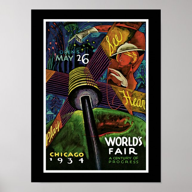 Poster Feira Mundial de Chicago de 1934 (Frente)