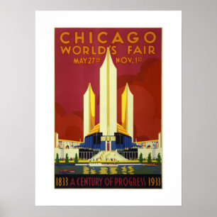 Póster Feira Mundial de Chicago Século De Progresso 1833-