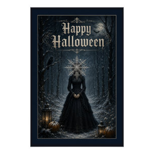Póster Feiticeira de Halloween à Meia-Noite Congelada