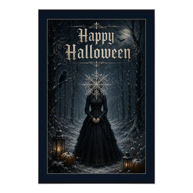 Póster Feiticeira de Halloween à Meia-Noite Congelada (Frente)