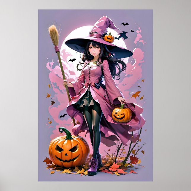 Poster Feiticeira de Halloween Animada (Frente)
