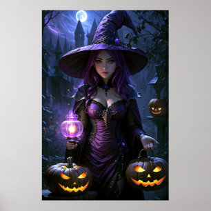 Poster Feiticeira de Halloween Animada