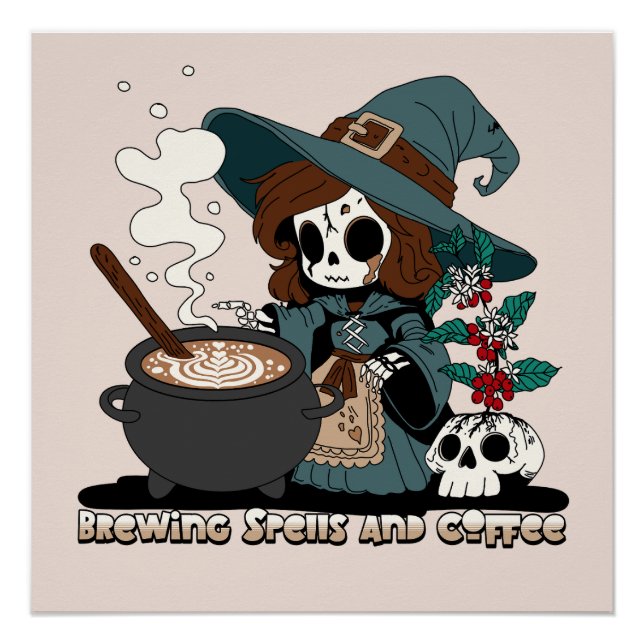 Póster Feiticeira: Espelhos e Café (Frente)