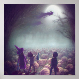 Poster Feiticeiras De Abóbora Que Voam No Passado