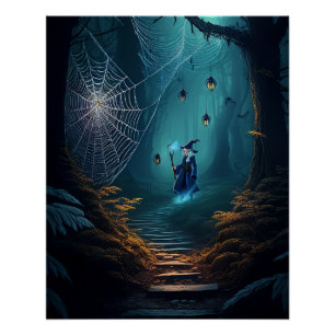 Póster Feiticeiro Aranha Assombrado de Halloween