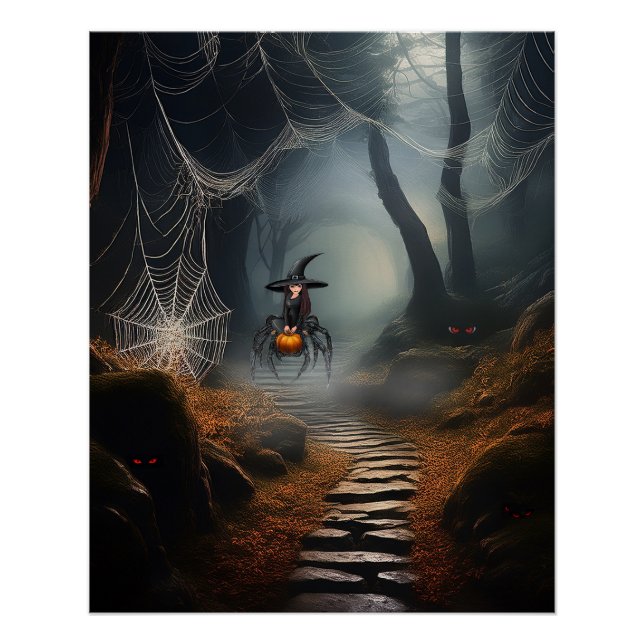 Póster Feiticeiro de Aranha Assombrado de Halloween (Frente)