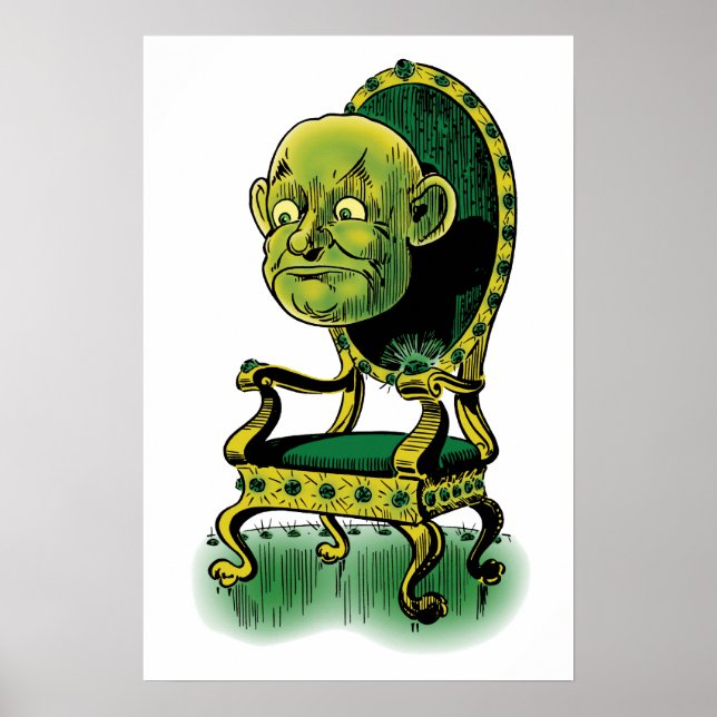 Poster Feiticeiro Vintage de Oz, feiticeiro Emerald Thron (Frente)